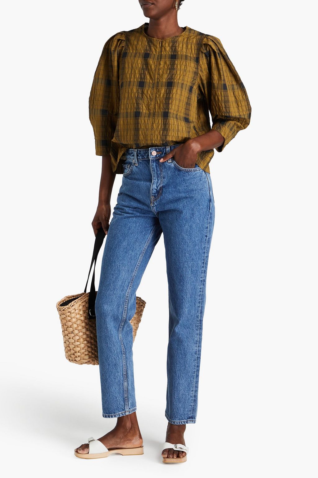GANNI High-rise straight-leg jeans