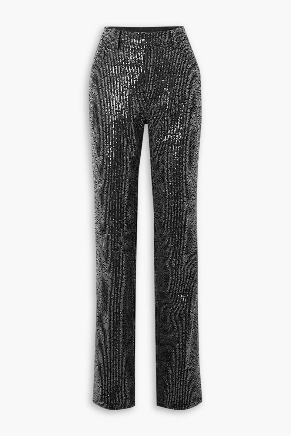 Rotate Birger Christensen Rottan Sequin-embellished Mid-rise Straight-leg Jeans In Black