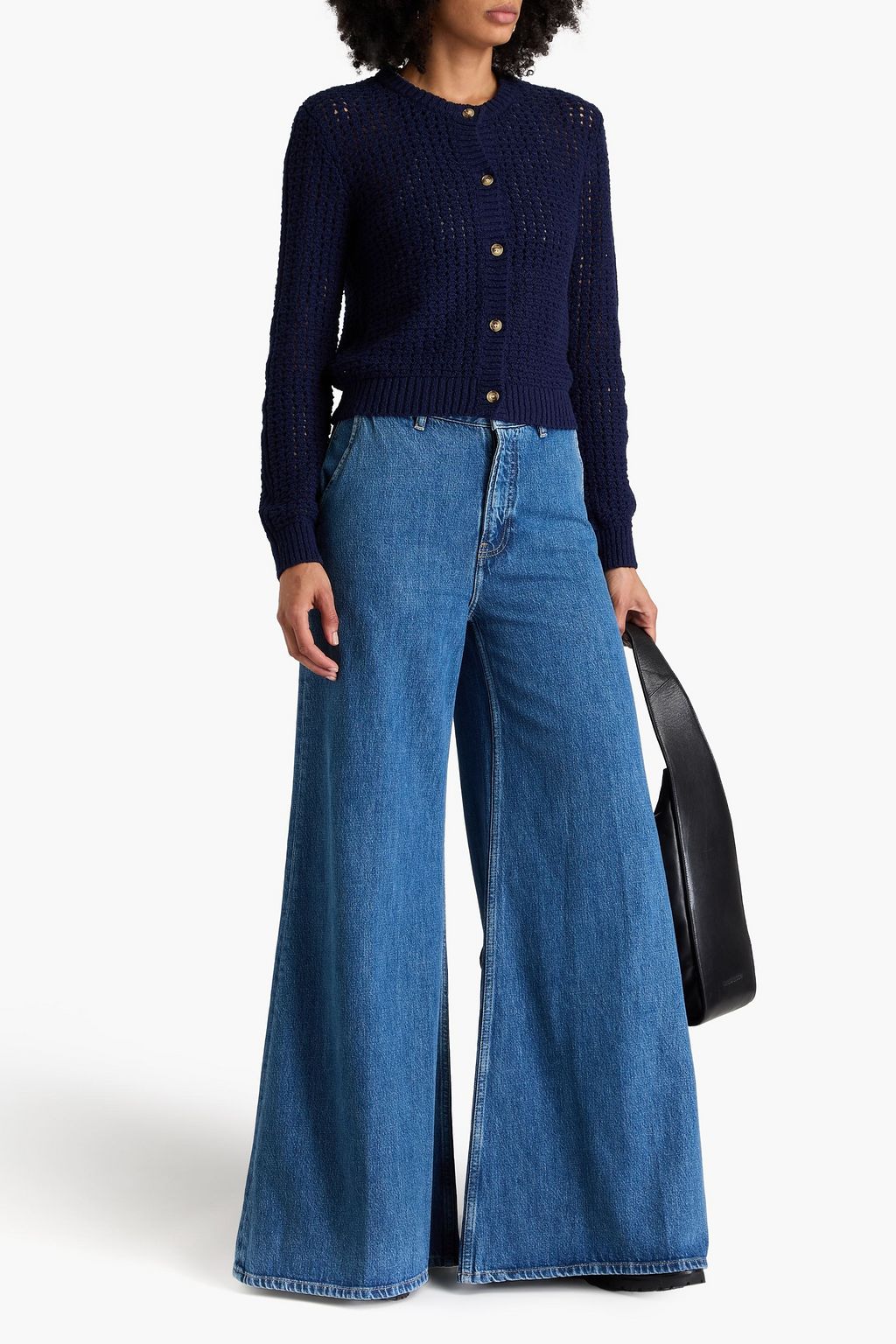 FRAME Open-knit cotton cardigan