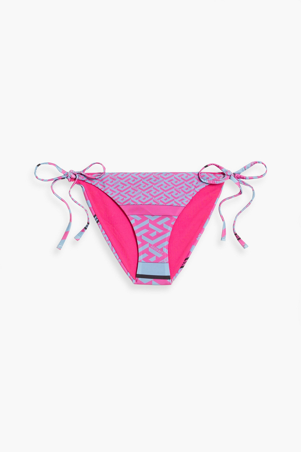 Versace Printed Low-rise Bikini Briefs In Magenta