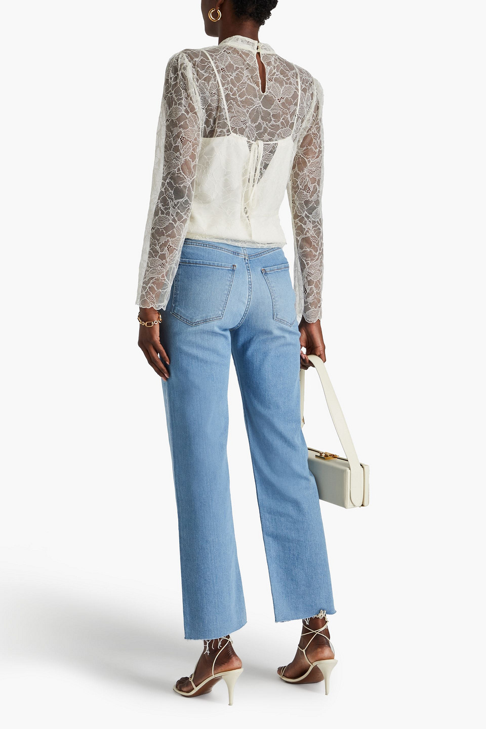 Frame Lace Top In Cream