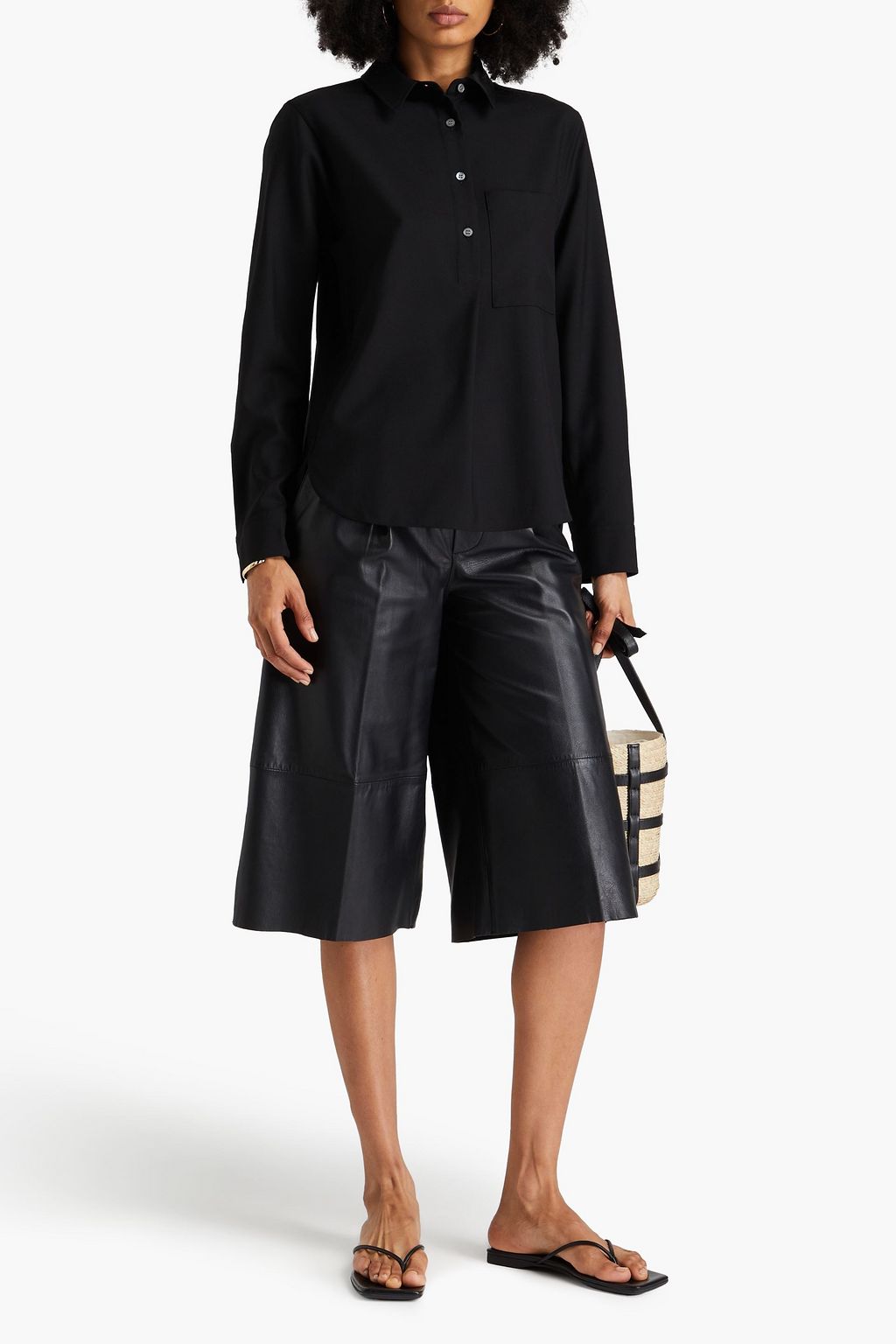THEORY PROJECT Pleated wool blouse
