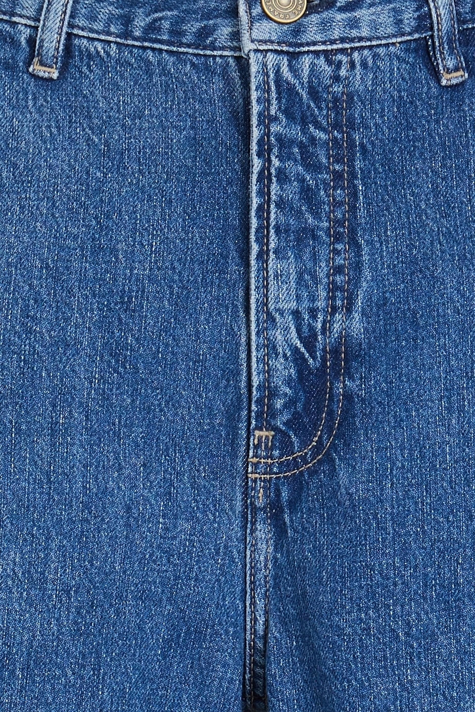 Shop Frame High-rise Wide-leg Jeans In Dark Denim