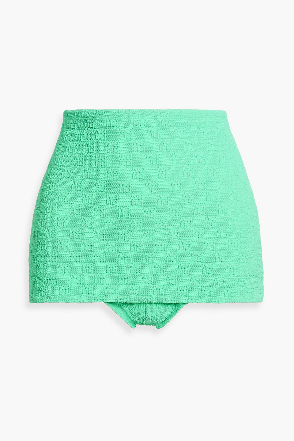 Alexander Wang T Skirt-effect Stretch-jacquard Shorts In Green