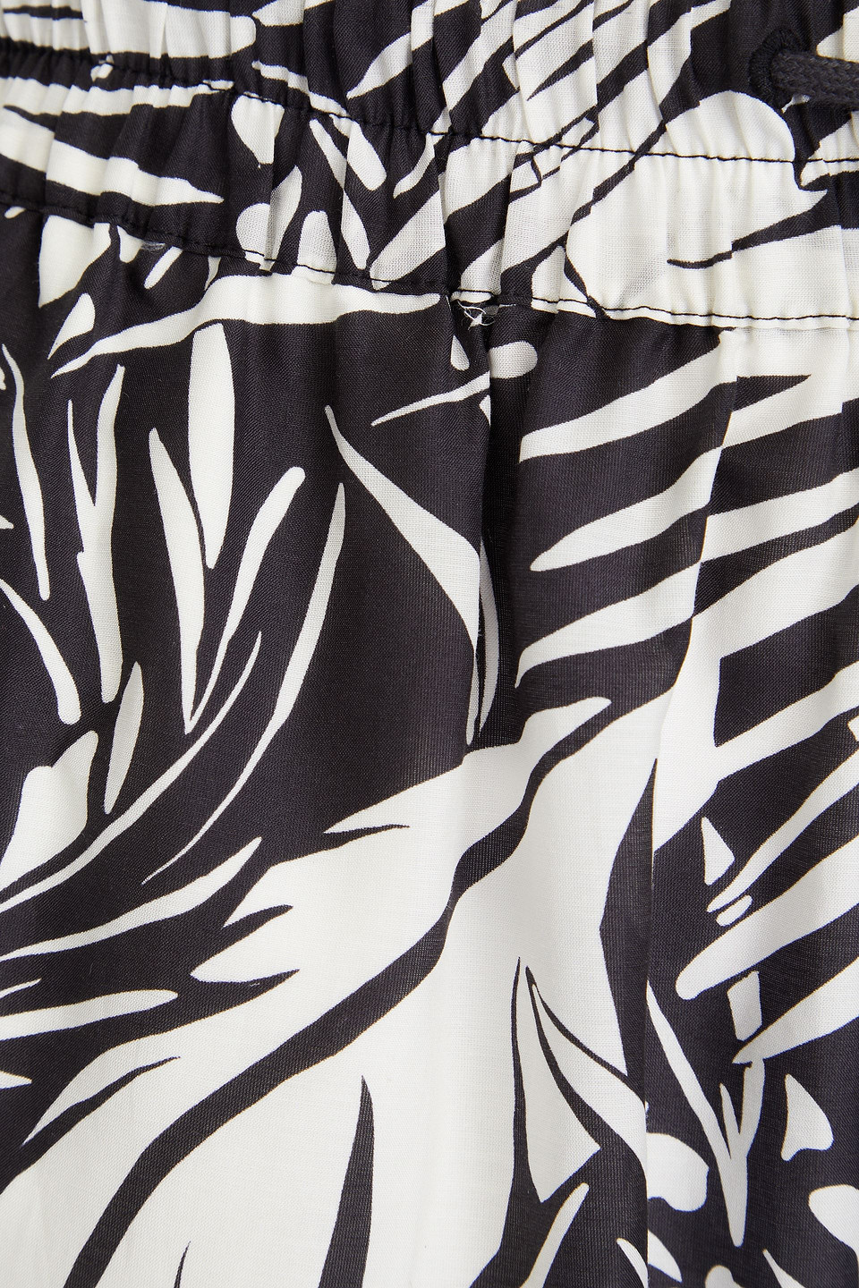 Frame Printed Cotton And Silk-blend Wide-leg Pants In Black
