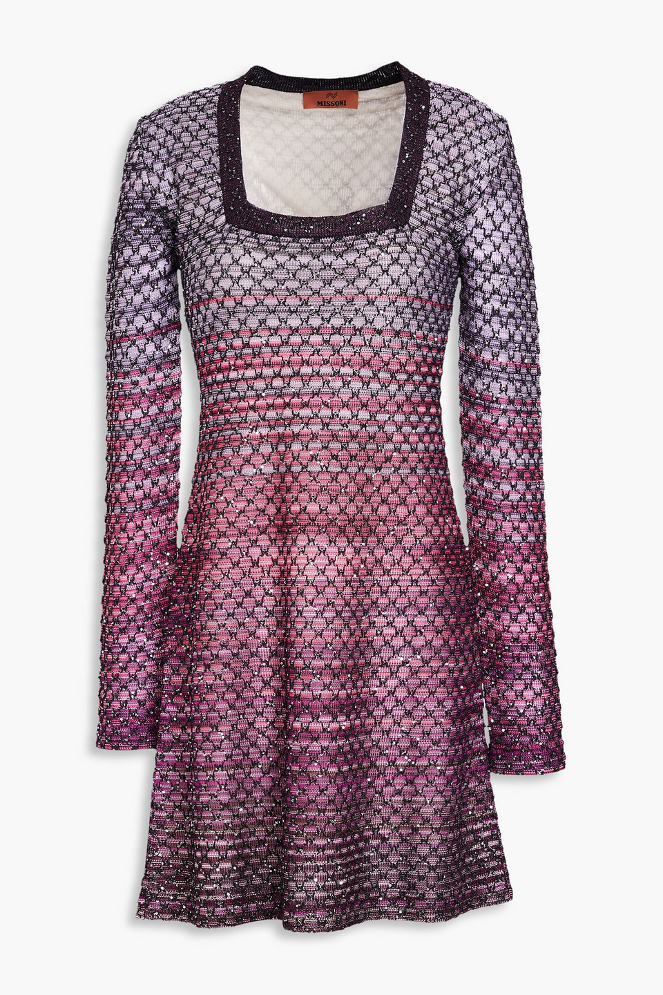 Missoni Crochet-knit Mini Dress In Fliederfarben