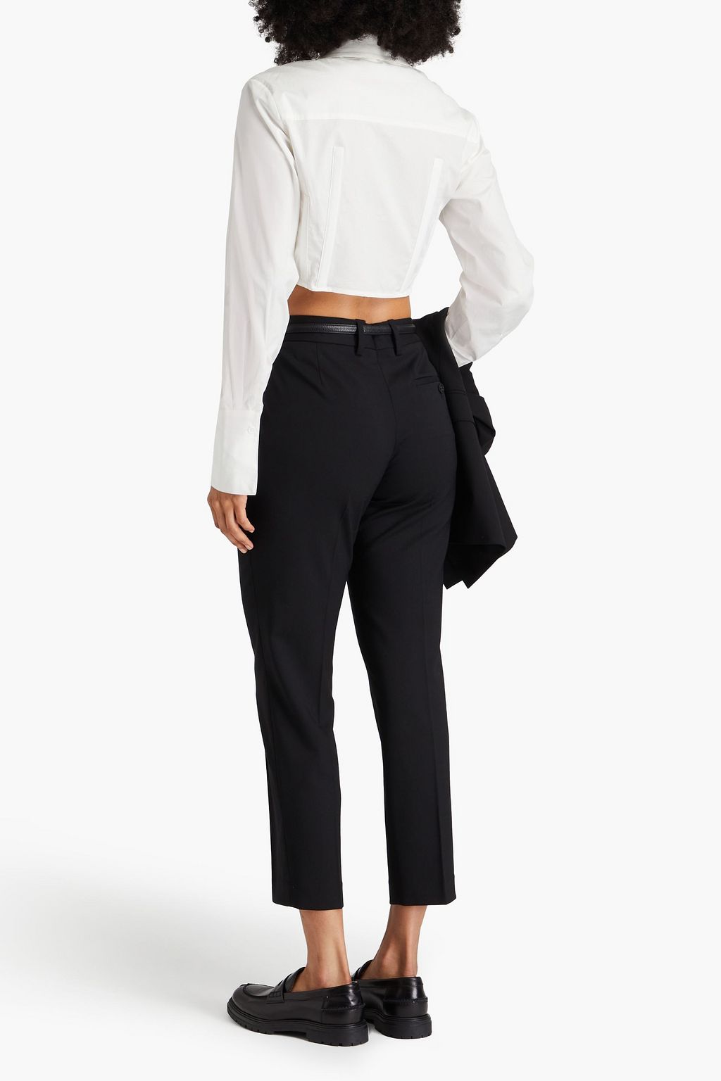THEORY PROJECT Cropped jute and linen-blend twill tapered pants