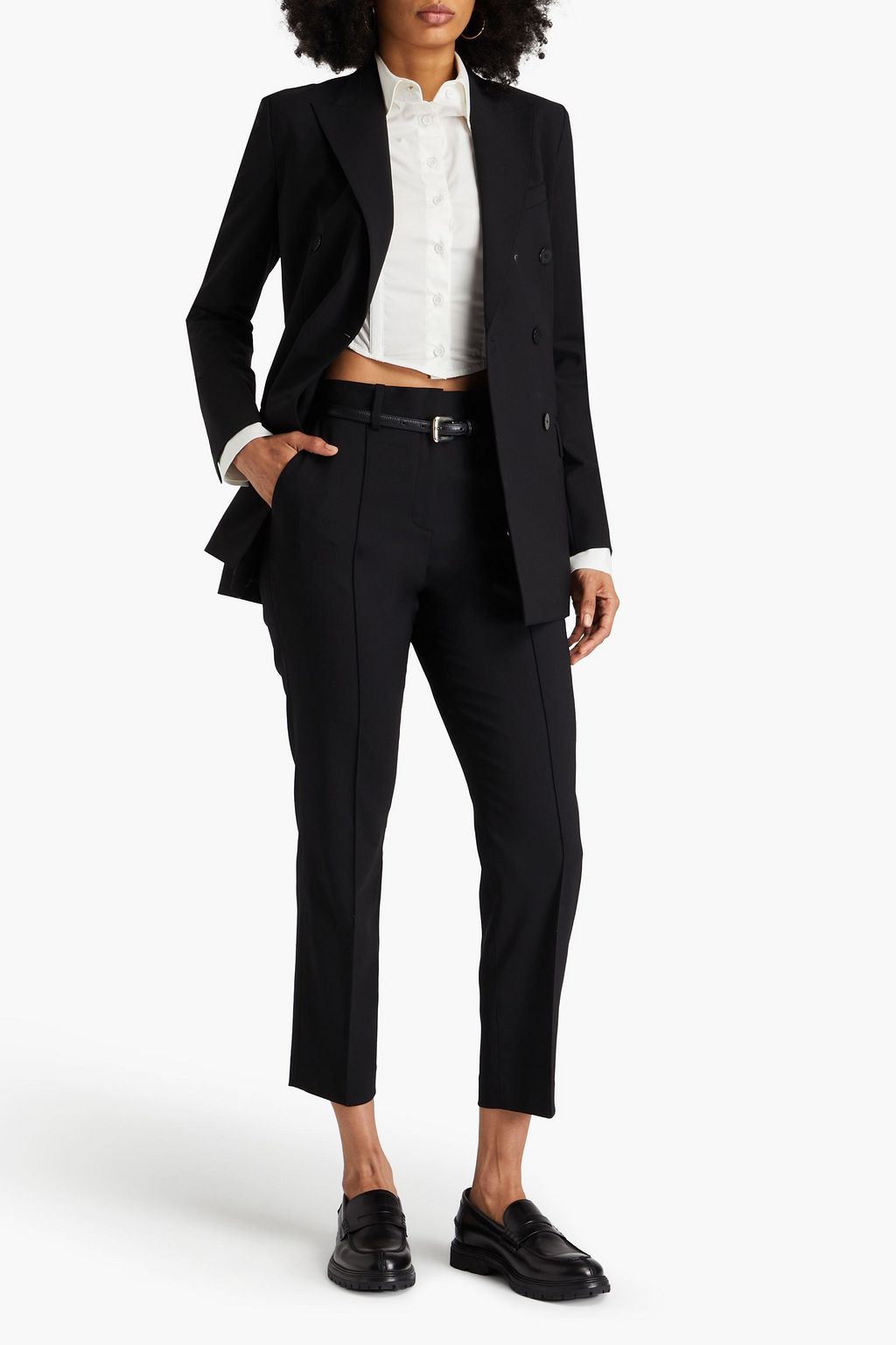 THEORY PROJECT Cropped jute and linen-blend twill tapered pants