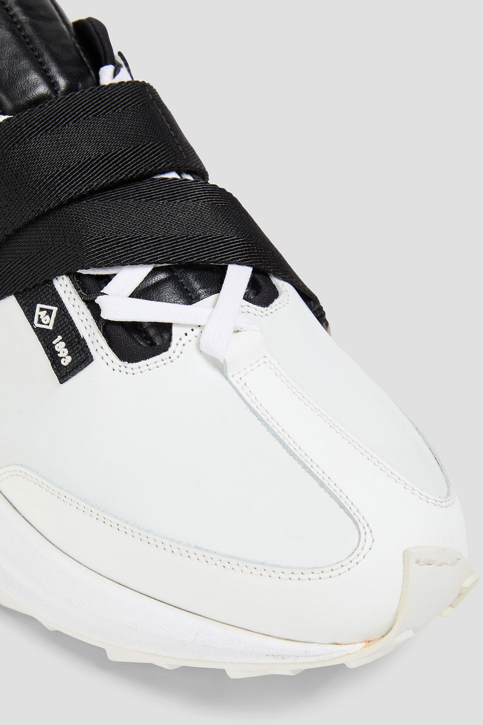 DUNHILL AERIAL STRAP TWO-TONE PERFORATED LEATHER SNEAKERS