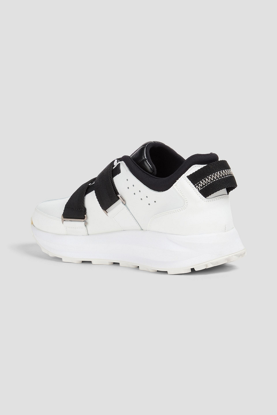 DUNHILL AERIAL STRAP TWO-TONE PERFORATED LEATHER SNEAKERS