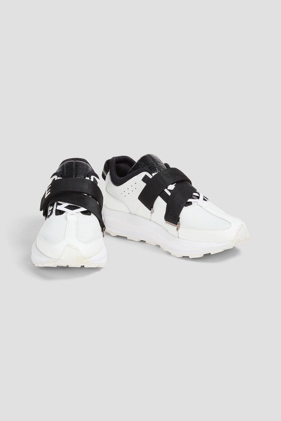 DUNHILL AERIAL STRAP TWO-TONE PERFORATED LEATHER SNEAKERS