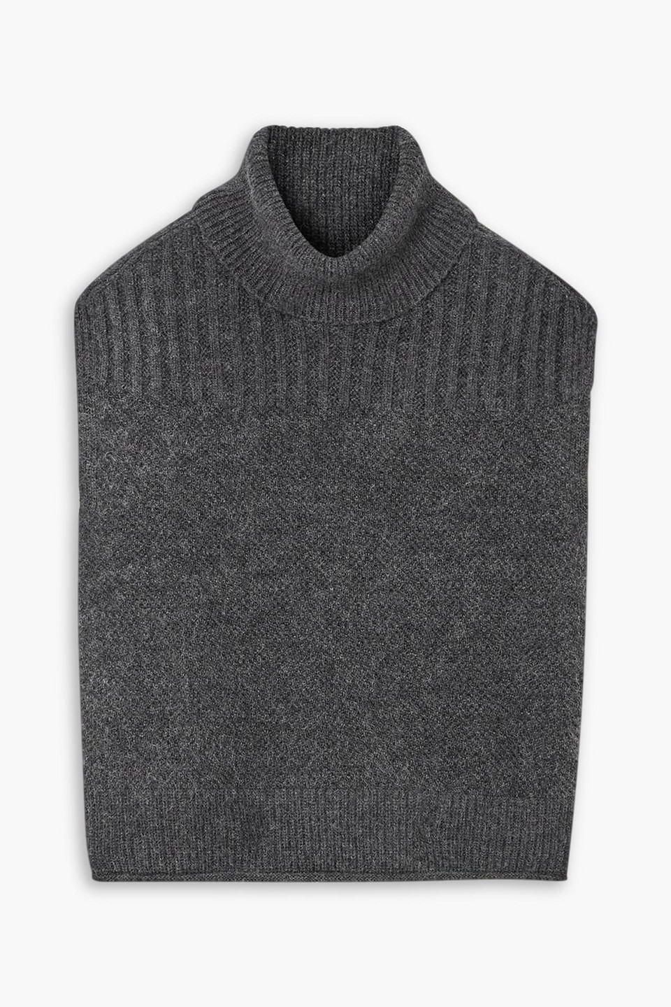 Ribbed wool-blend turtleneck sweater