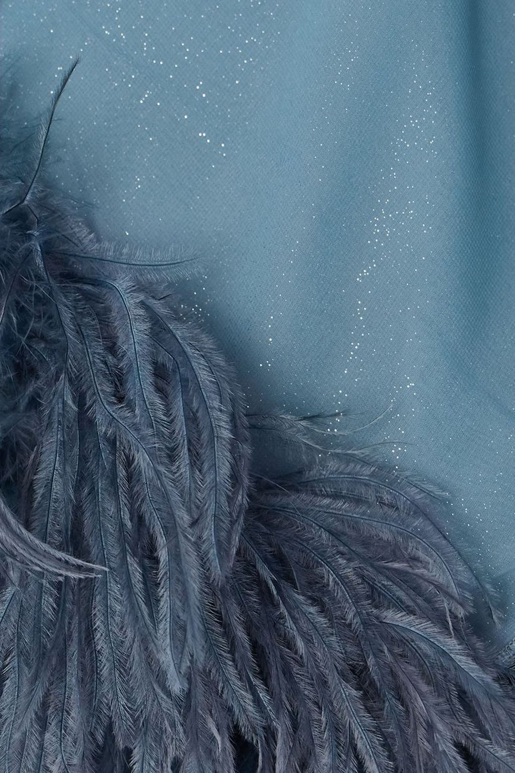 OSÉREE Lumière feather-trimmed glittered chiffon straight-leg pants