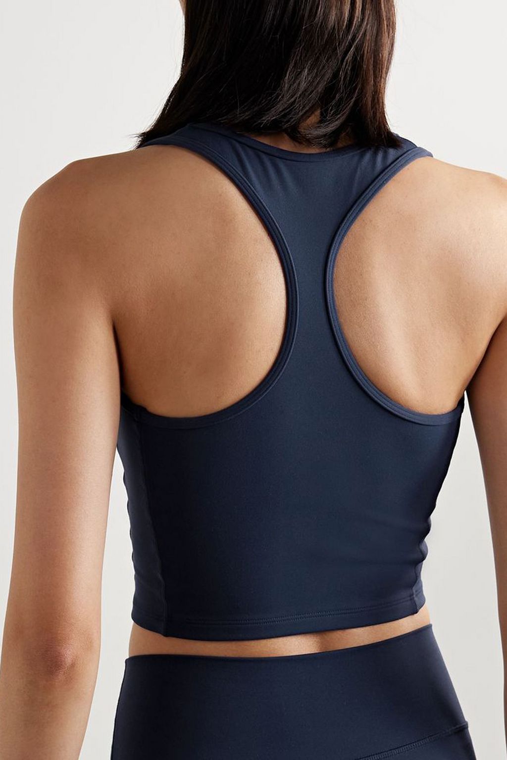 SPORTY & RICH Cropped printed stretch-jersey tank