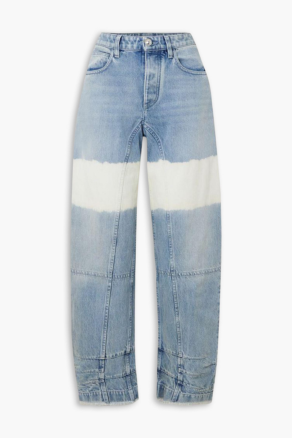 Jil Sander Cropped Bleached Paneled High-rise Tapered Jeans In Light Denim