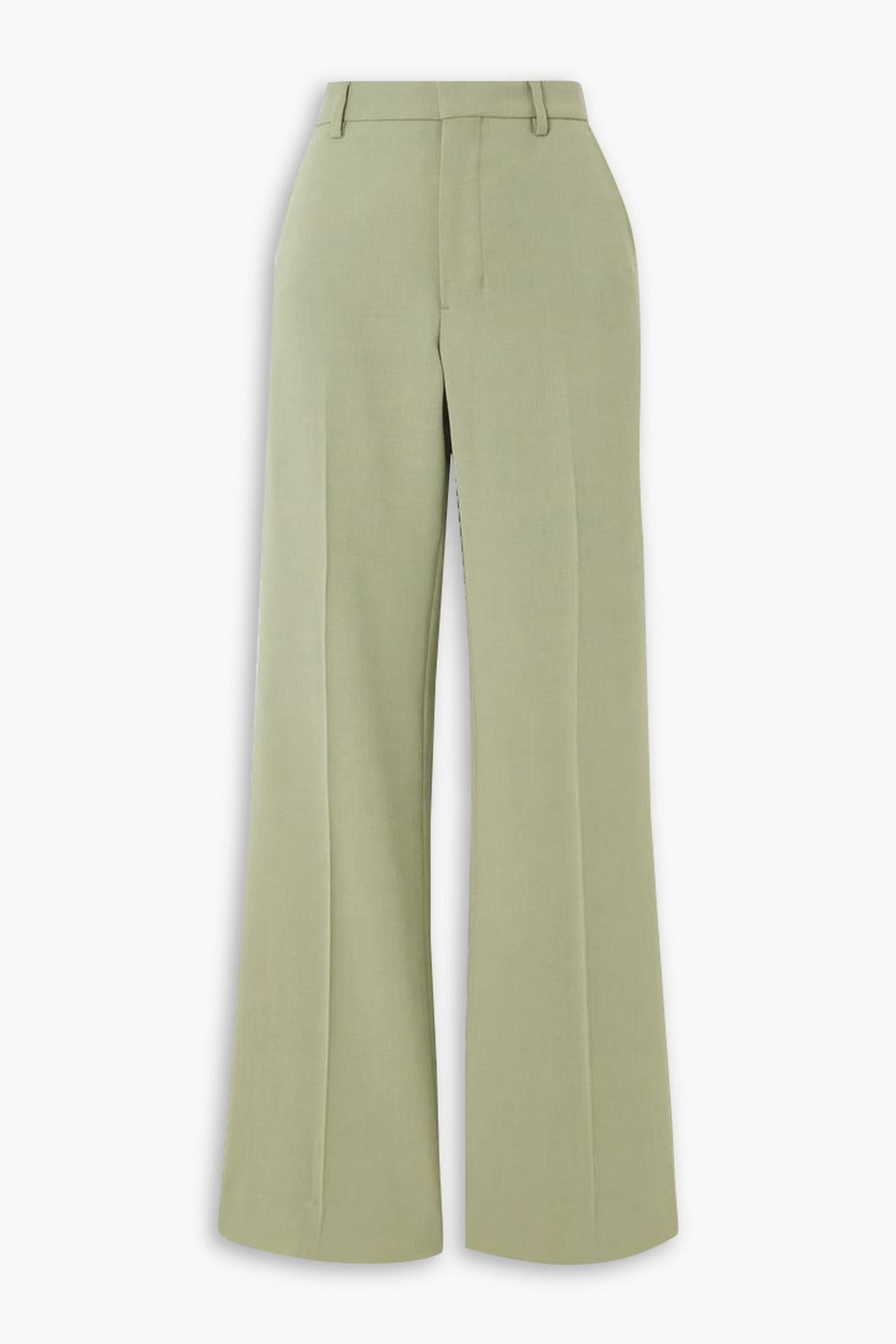Ami Alexandre Mattiussi Twill Flared Pants In Grey Green