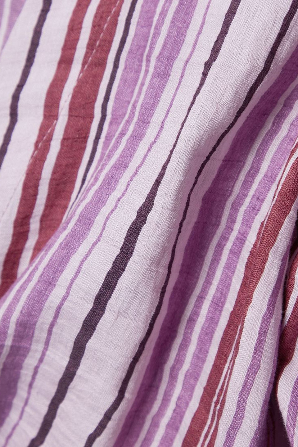 LISA MARIE FERNANDEZ POUF CROPPED TIE-FRONT STRIPED LINEN-BLEND TOP