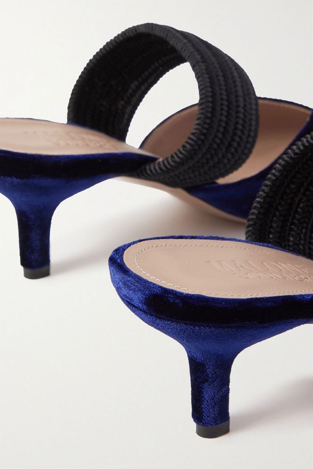 MALONE SOULIERS 메이지 코드 트리밍 벨벳 뮬 45mm