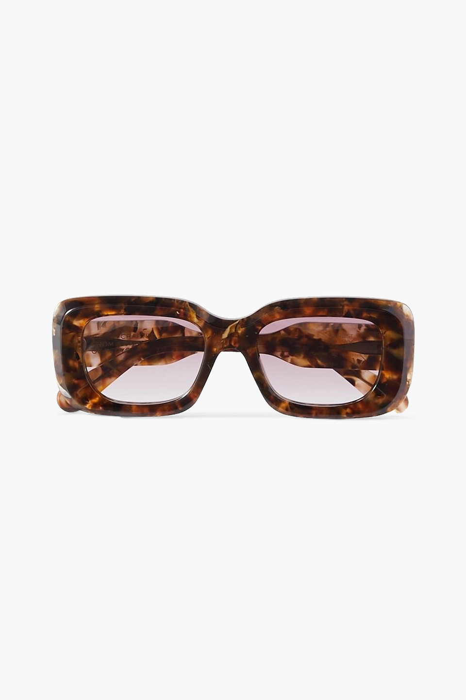 Chloé Light Brown Rectangular Sunglasses In Brown