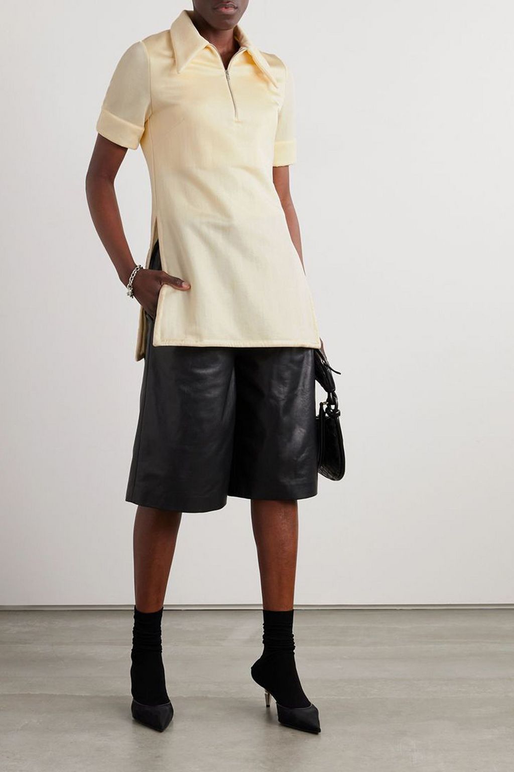 JIL SANDER قميص بولو من الجيرسي بحواف من الساتان