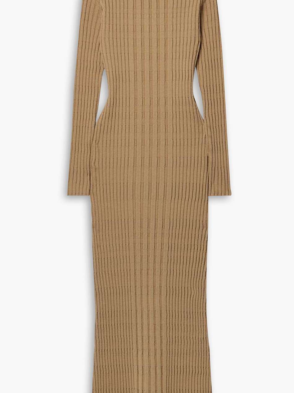ribbed wool-blend turtleneck maxi dress