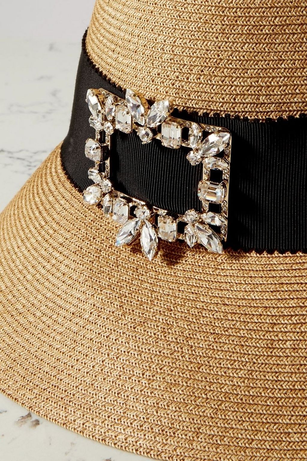 ROGER VIVIER 장식 디테일 그로그랭 트리밍 페이퍼 혼방 선햇