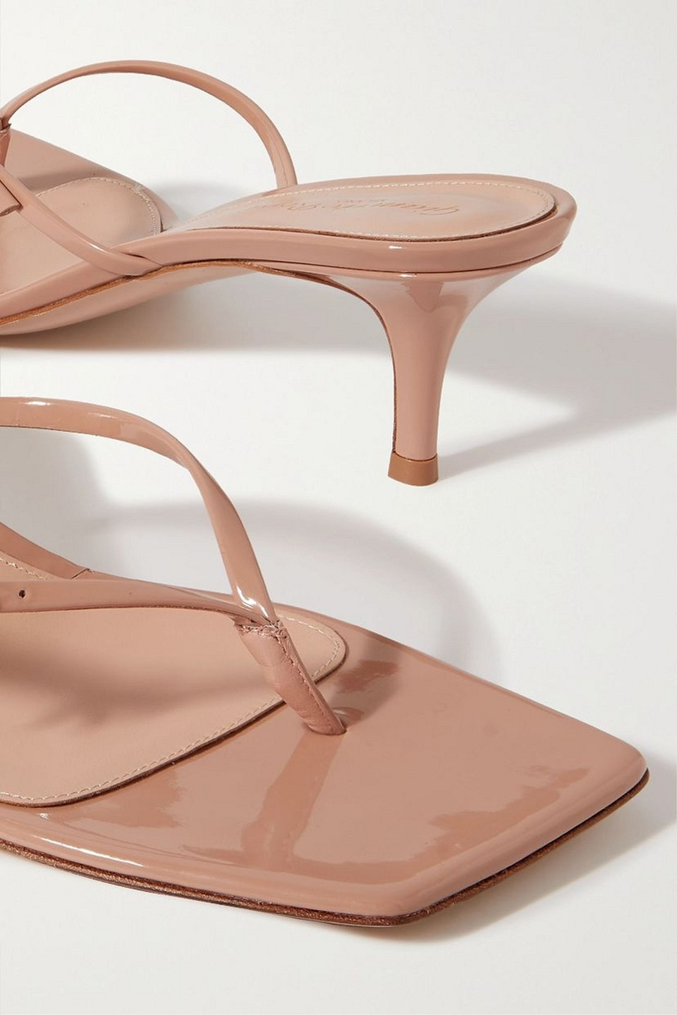 GIANVITO ROSSI VERNICE 55 BUCKLED PATENT-LEATHER MULES