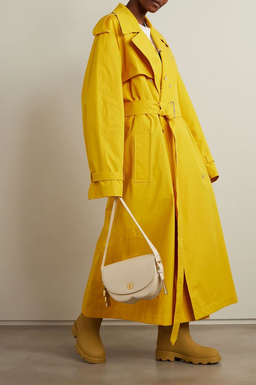 BURBERRY Convertible faux fur-trimmed cotton-canvas trench coat