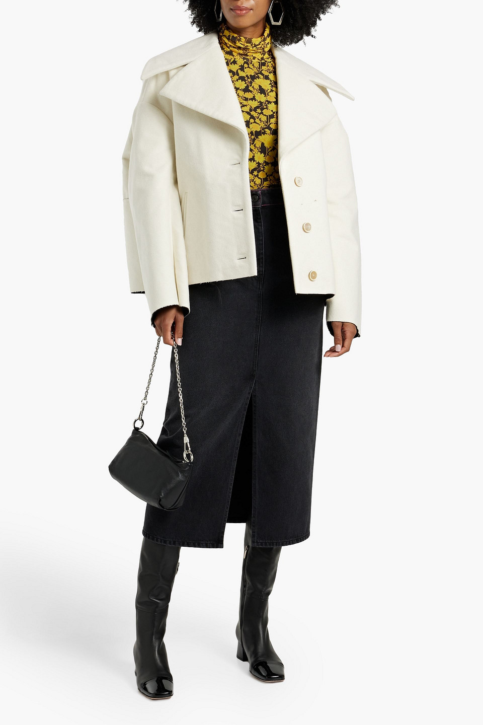 Marni Wool-blend Felt Jacket In Off-white
