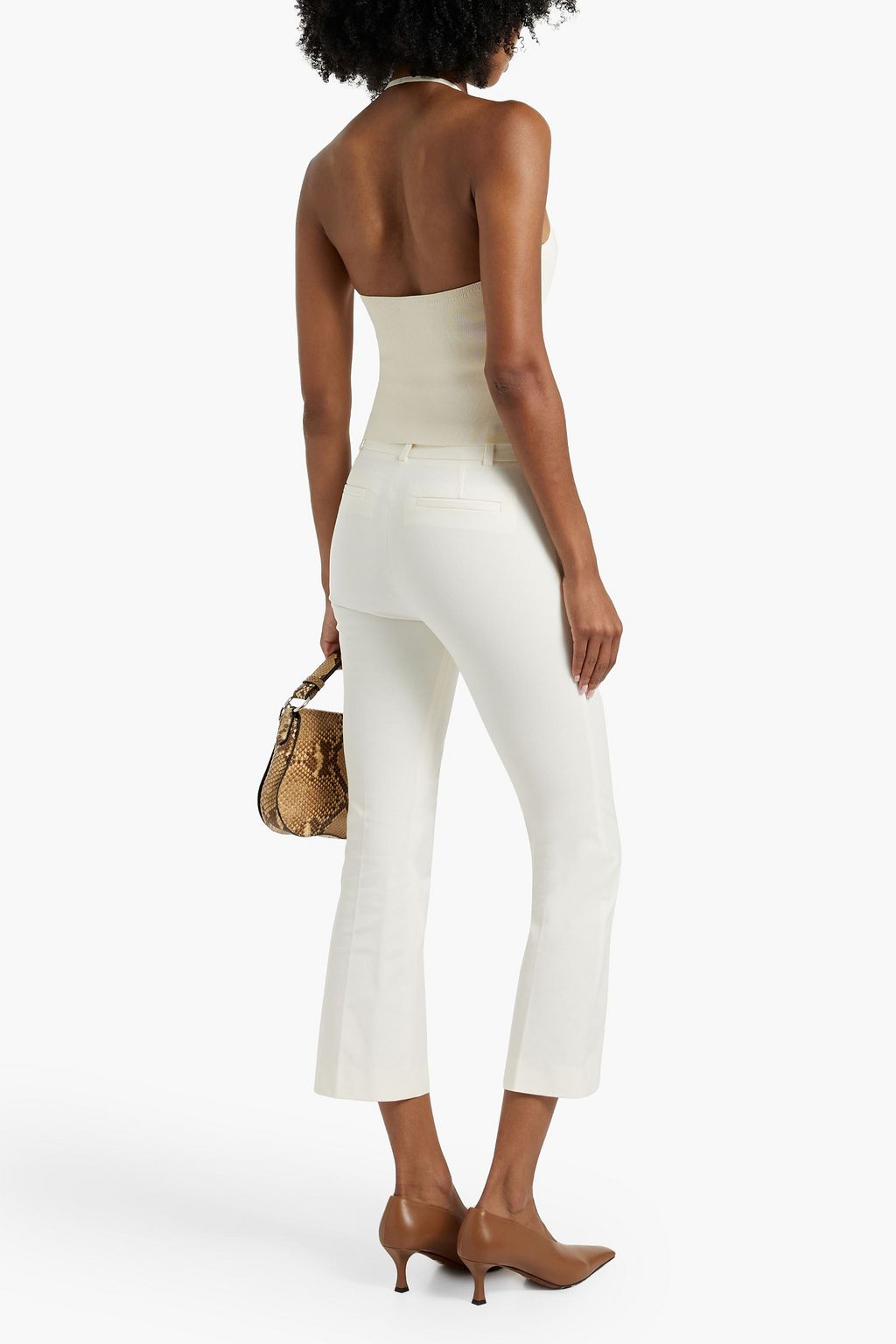 FRAME Cropped stretch-cotton bootcut pants
