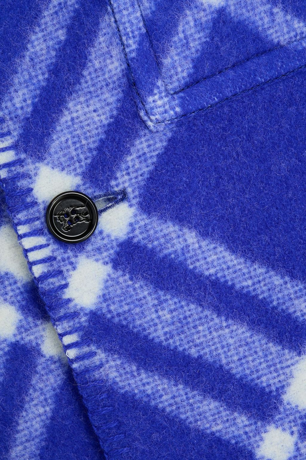 BURBERRY Oversized hooded appliquéd wool-jacquard coat