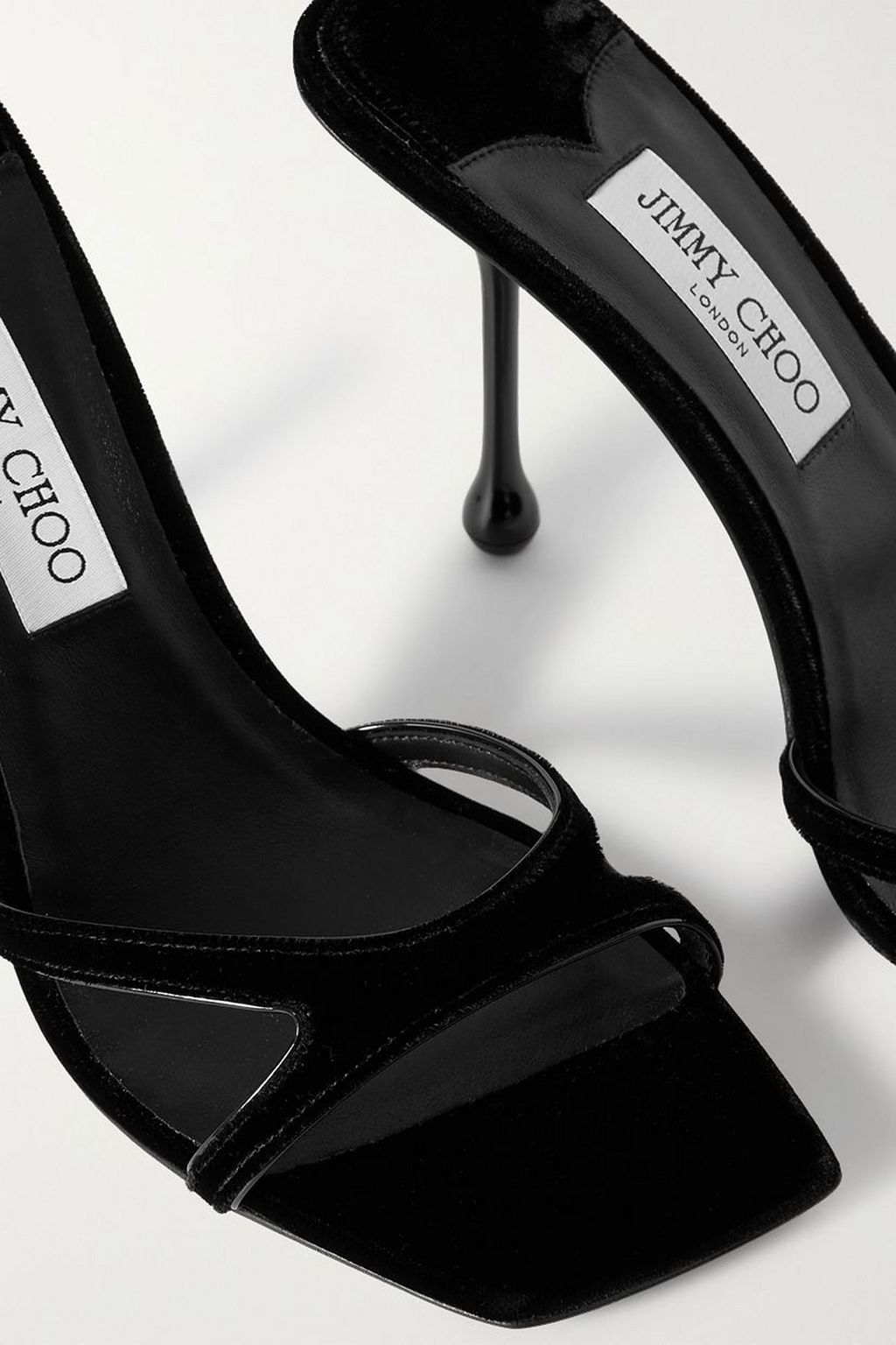 JIMMY CHOO Ixia 95 logo-embellished velvet sandals
