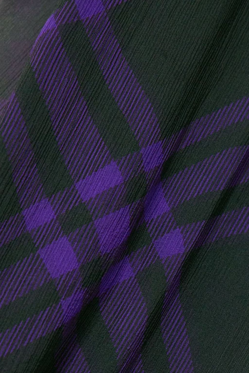 BURBERRY Draped checked silk-chiffon blouse
