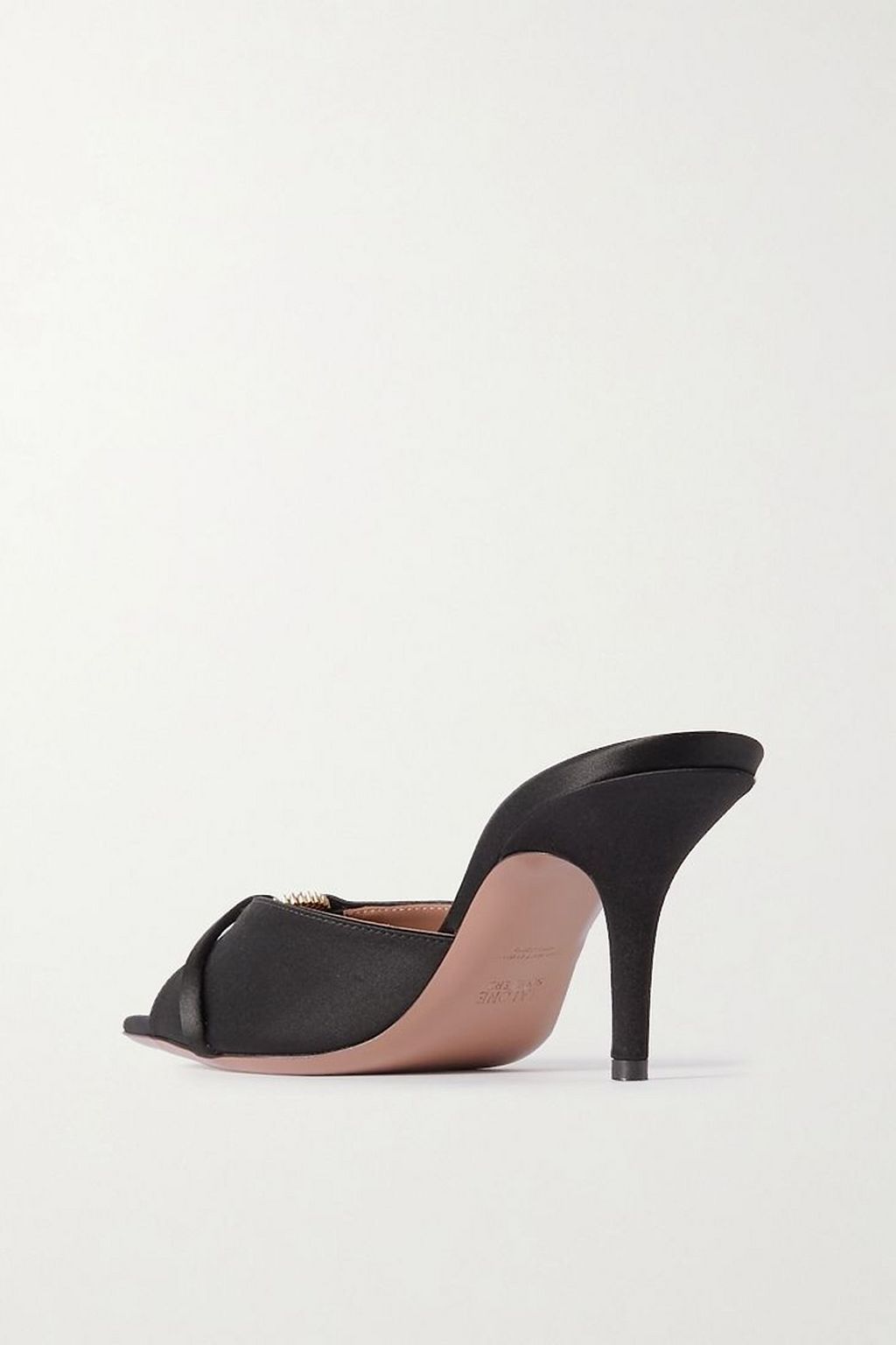 MALONE SOULIERS Patricia 70 crystal-embellished satin mules