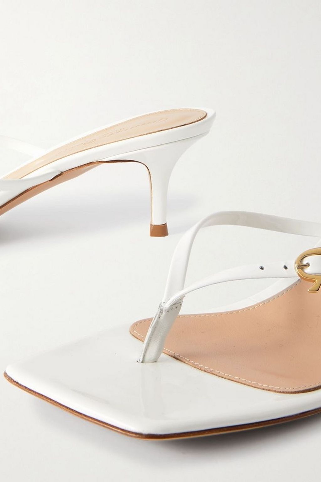 GIANVITO ROSSI Vernice 55 buckled leather mules