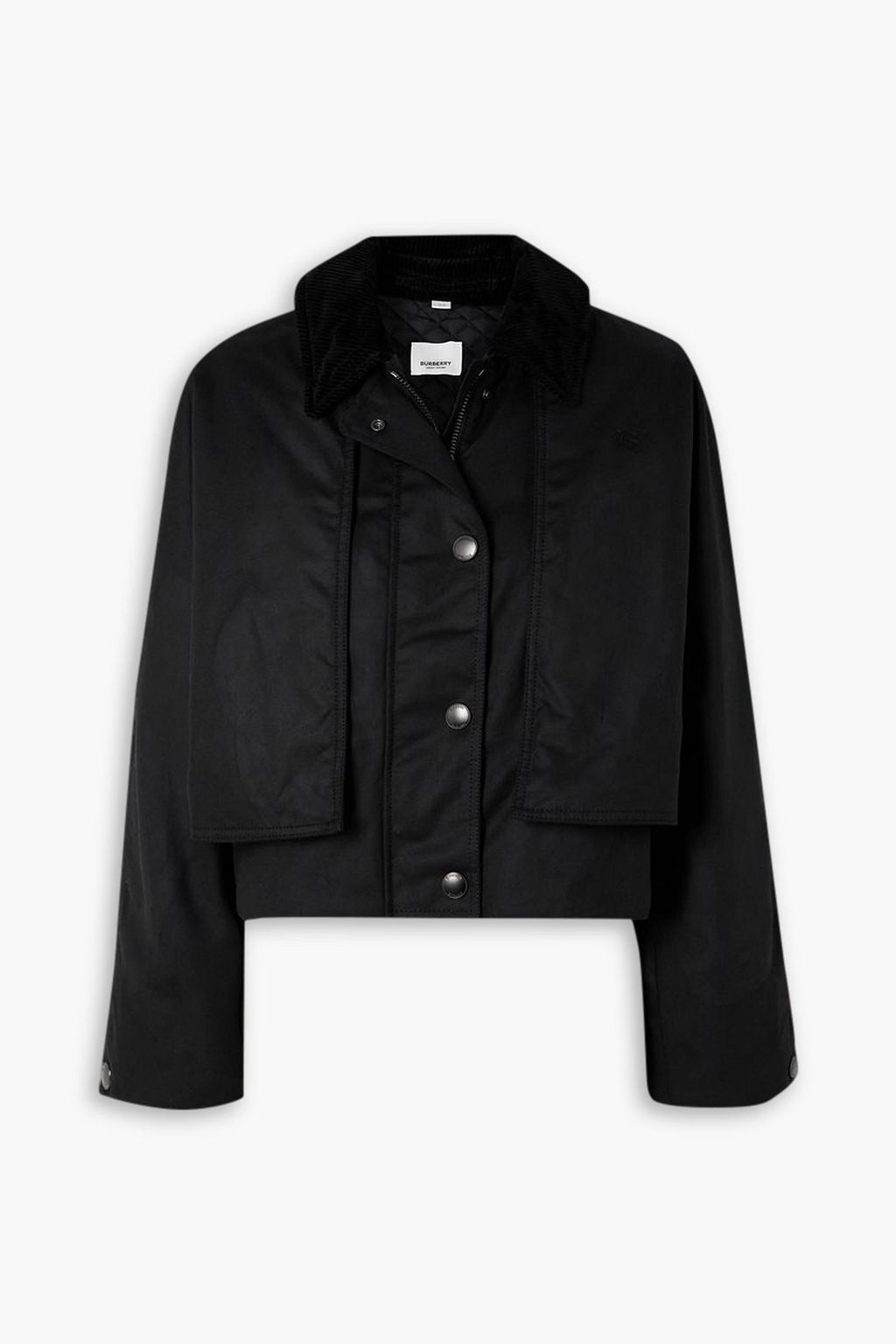 BURBERRY Corduroy trimmed cotton gabardine jacket THE OUTNET