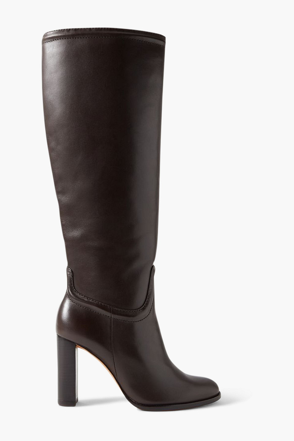 Alexandre Birman Lauren Leather Knee Boots In Dark Brown