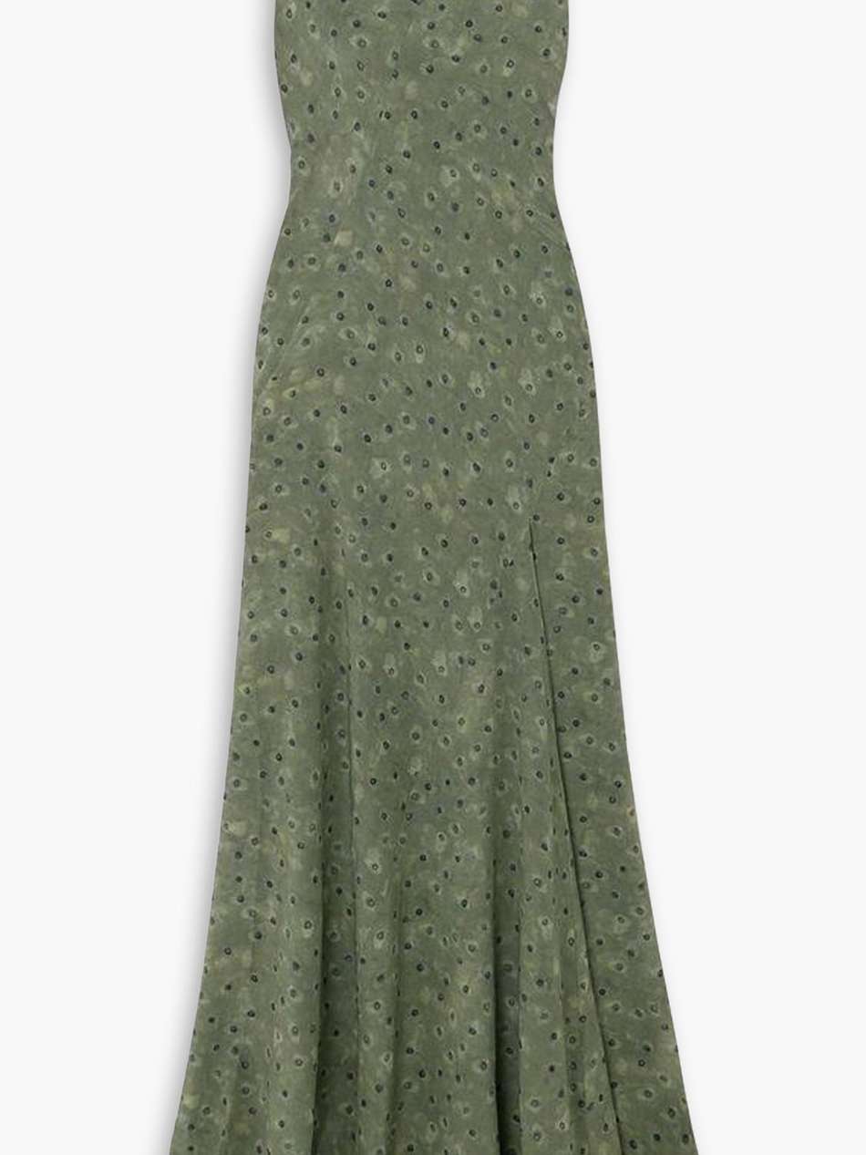 irina printed silk-georgette maxi dress