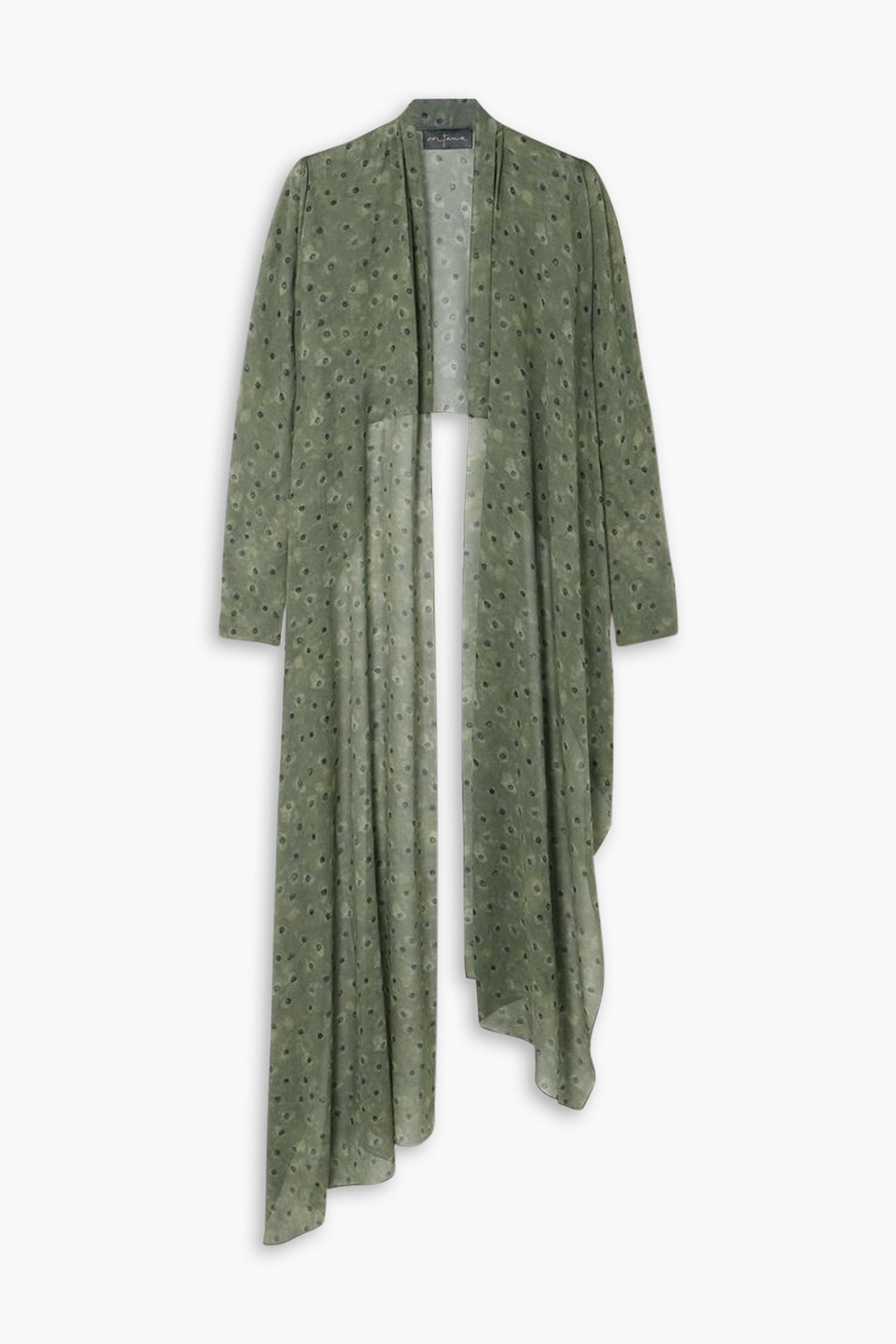 Cortana Irina Printed Silk-georgette Wrap Jacket In Green