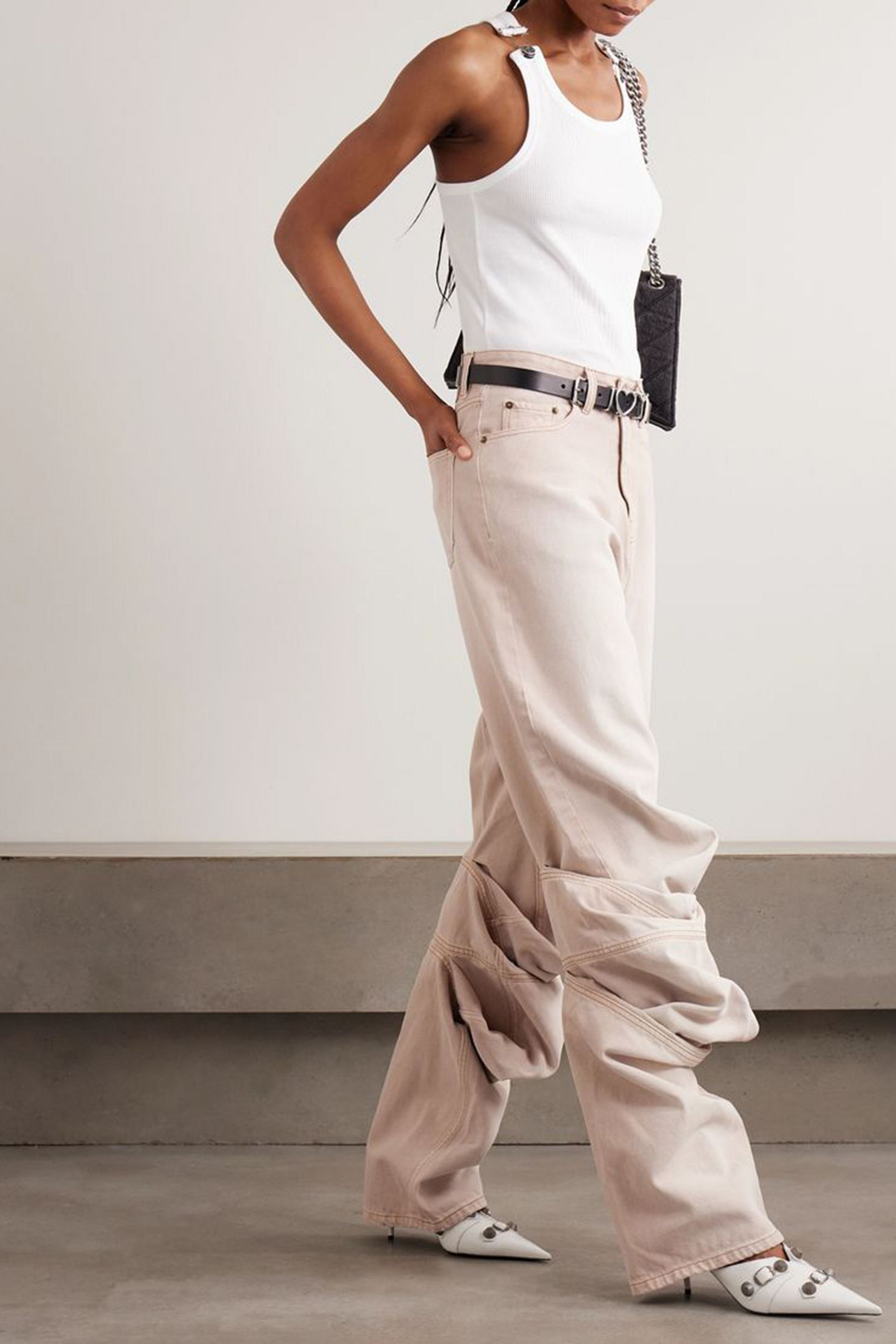 Y/Project Gathered mid-rise wide-leg jeans