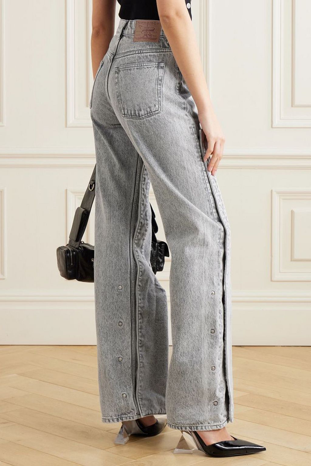 Y/PROJECT Snap Off Chap convertible high-rise  straight-leg jeans