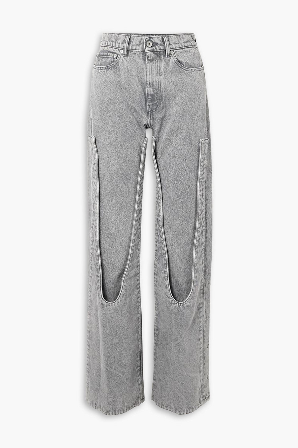 Y/PROJECT SNAP OFF CHAP CONVERTIBLE HIGH-RISE STRAIGHT-LEG JEANS