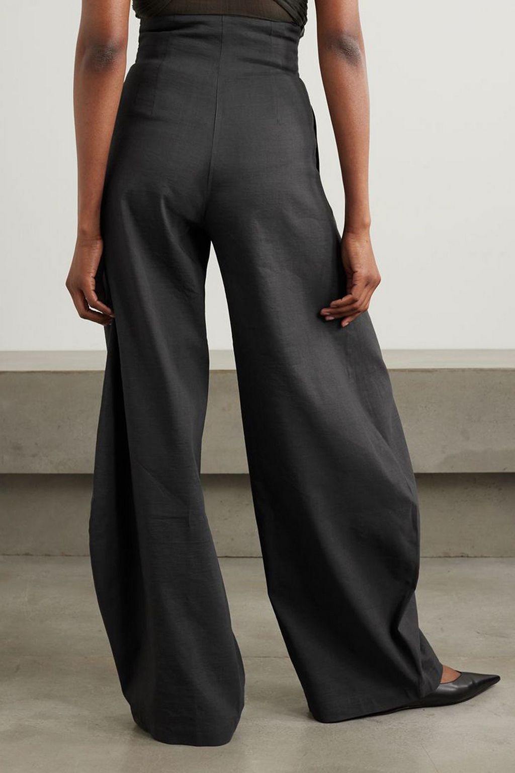 CORTANA Mira pleated hemp-blend wide-leg pants
