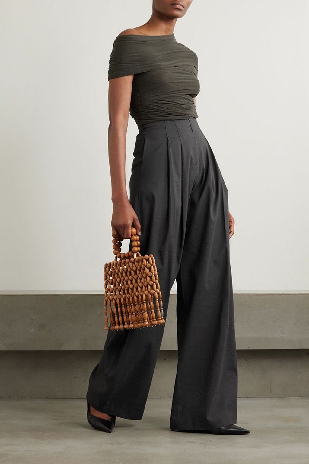 CORTANA Mira pleated hemp-blend wide-leg pants