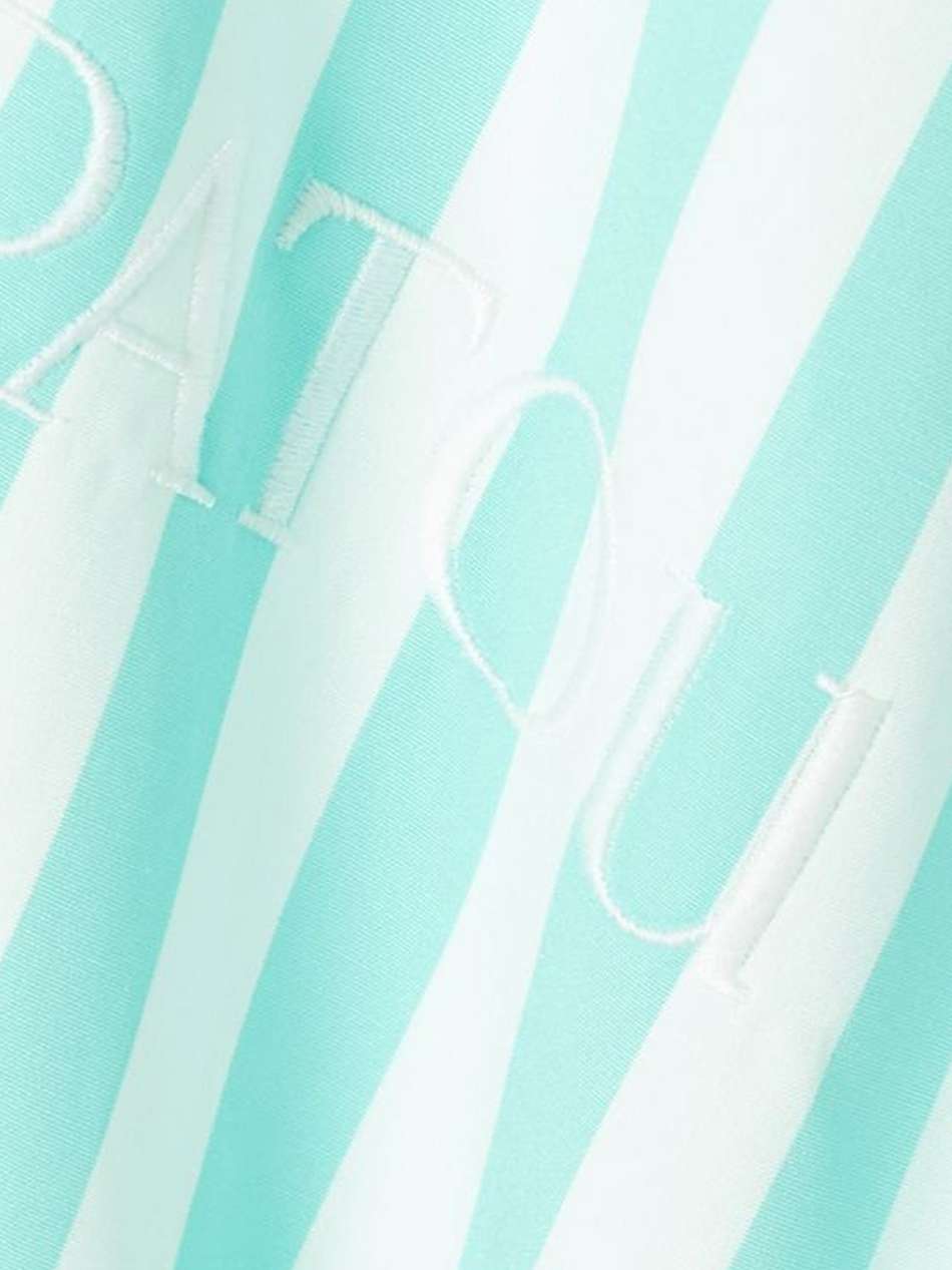 iconic oversized embroidered striped cotton-poplin mini shirt dress