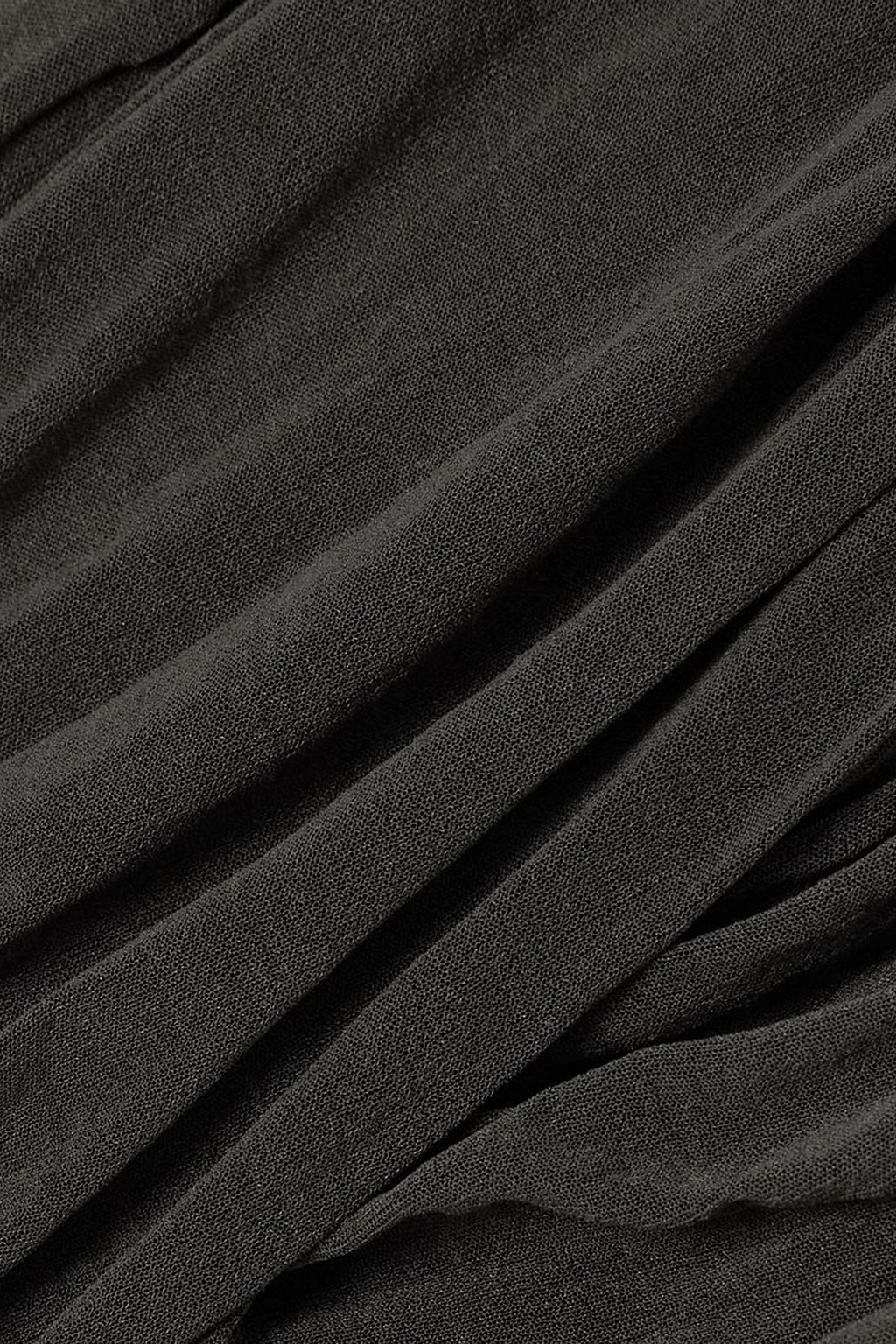 CORTANA Zaida cropped ruched silk-blend tulle top