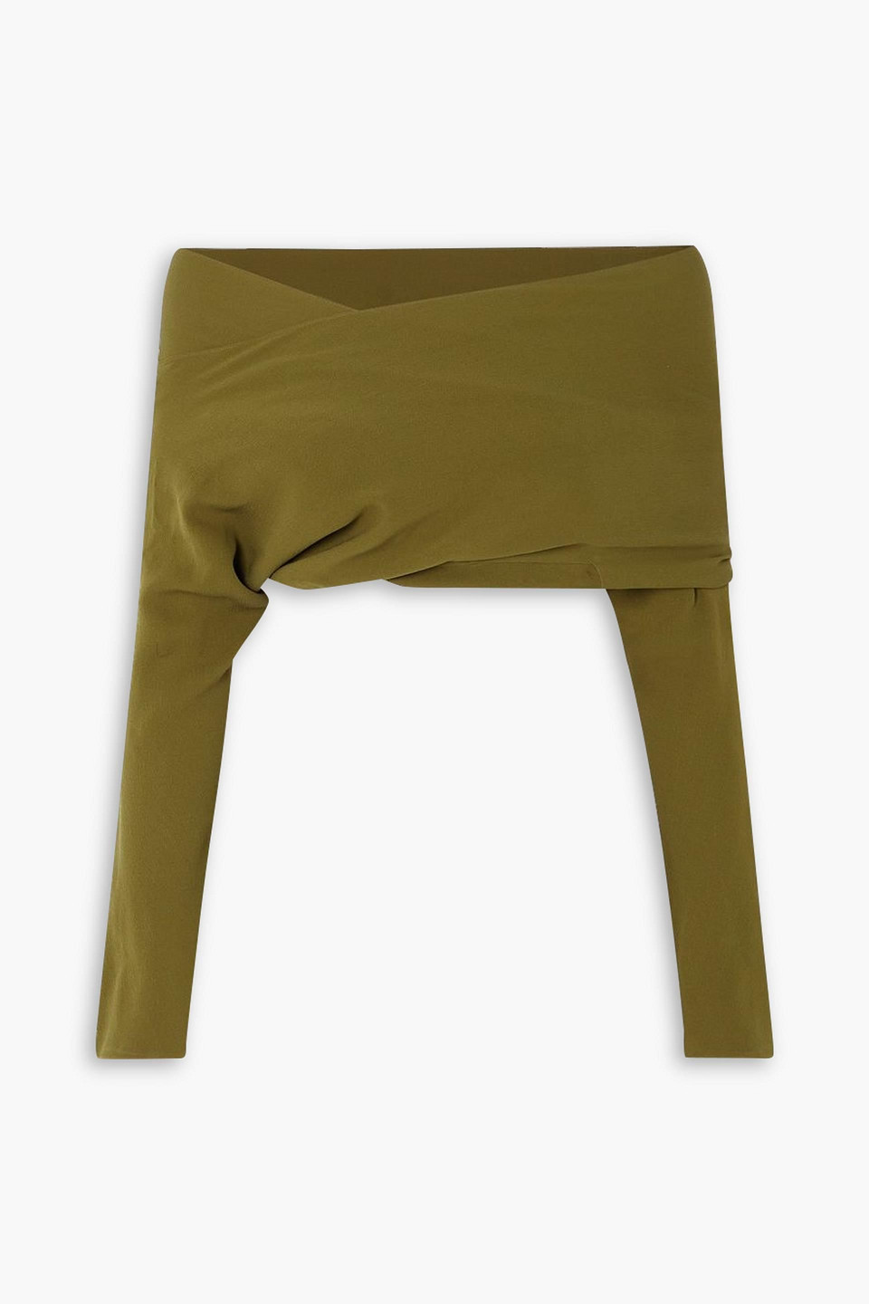 Cortana Georgia Wrap-effect Silk-georgette Top In Leaf Green