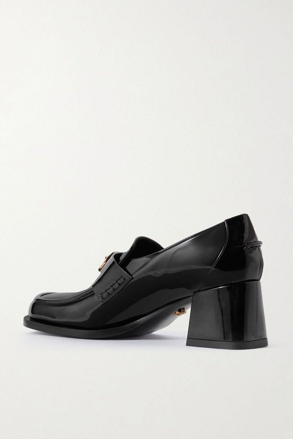VERSACE Alia embellished patent-leather loafers