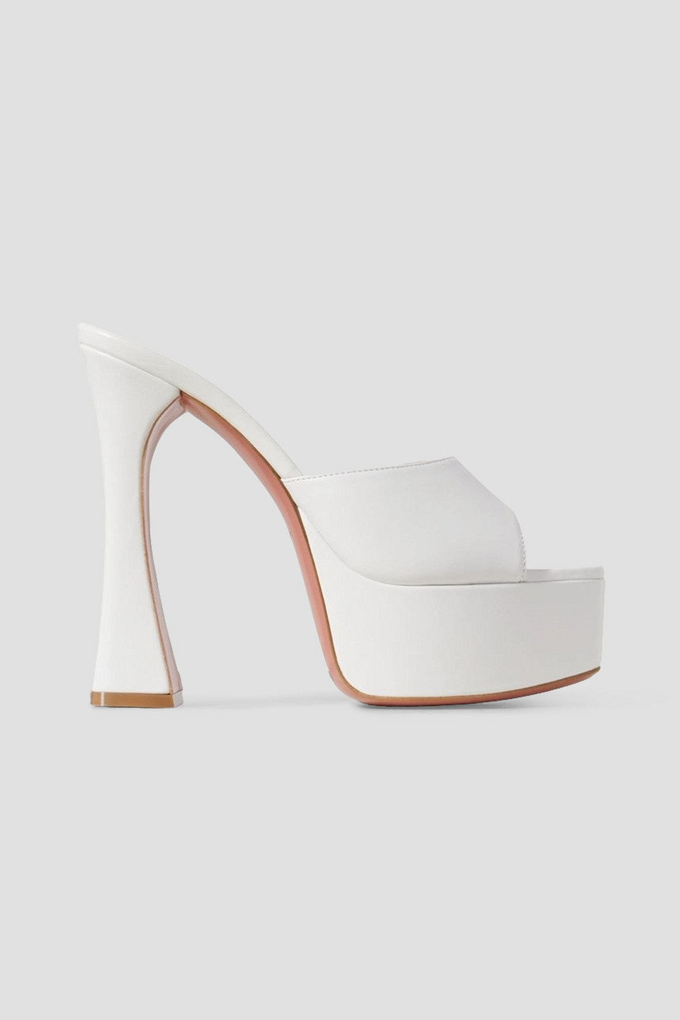 AMINA MUADDI DALIDA LEATHER PLATFORM MULES