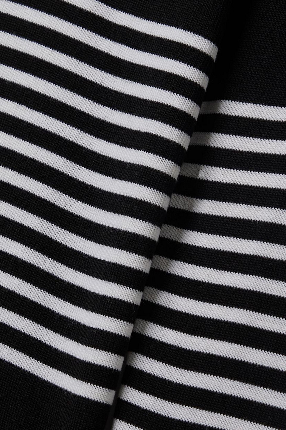 Erin Snow Jackie Striped Merino Wool Turtleneck Sweater In Black